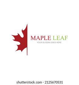 Maple leaf logo Template vector icon illustration, Maple leaf vector illustration, Canadian vector symbol, Red maple leaf, Canadian symbol, Red Canadian Maple Leaf