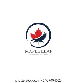 maple leaf logo template vector icon illustration  maple leaf vector illustration  canadian vector symbol  red maple leaf  canadian symbol  red canadian maple leaf