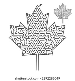 Maple Leaf Maze: Engaging Puzzle for Children