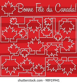 Maple leaf maze 'Happy Canada Day' card in vector format.