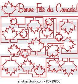 Maple leaf maze 'Happy Canada Day' card in vector format.
