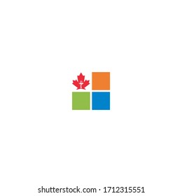 Maple leaf medical pharmacy logo icon illustration