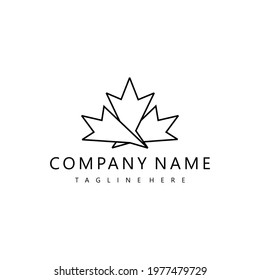 maple leaf monoline logo tamplate