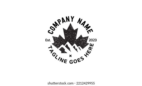 Maple Leaf Mountain Logo Creative Design Concept For Travel agency and Travelling agent