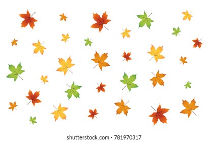 Maple leaf multisize random background. vector illustration.