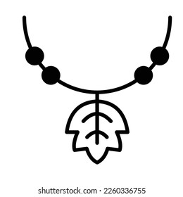 maple leaf necklace Vector Icon easily modified

