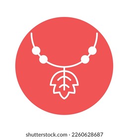 maple leaf necklace Vector Icon easily modified

