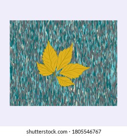 Hoja de arce sobre fondo de grunge abstracto - vector. Pancarta de otoño