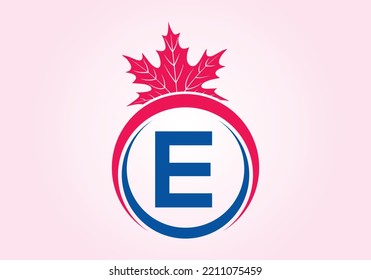 Maple Leaf On Letter E Logo Design Template. Canadian Business Logo, business, and company identity