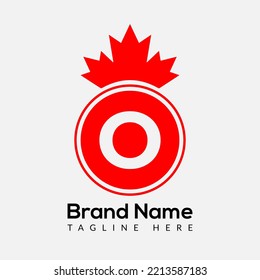 Plantilla De Diseño De Logotipo De Hoja De Maple En Letra O. Logotipo comercial, negocios e identidad de la empresa de Canadá.