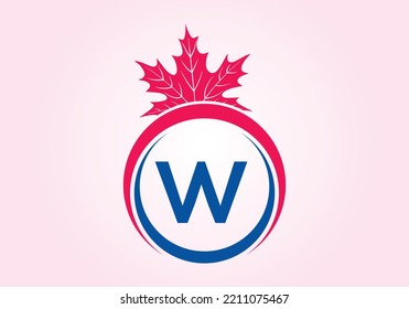 Ahornleder auf Letter W Logo Design Template. kanadisches Firmenlogo, Geschäftszeichen und Firmenidentität
