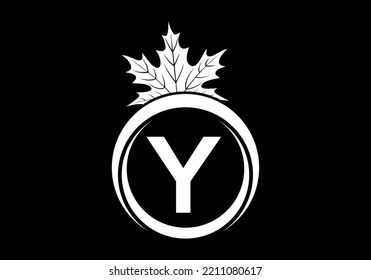 Maple Leaf On Letter Y Logo Design Template. Canadian Business Logo, business, and company identity
