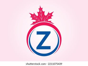 Ahornleder auf Letter Z-Logo-Design-Vorlage. kanadisches Firmenlogo, Geschäftszeichen und Firmenidentität