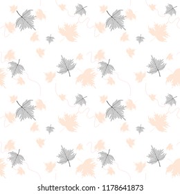 Maple leaf on seamless pattern background illustration vector