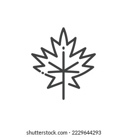 Maple Leaf Outline Icon - Autumn Season Icon Vector Illustration Design