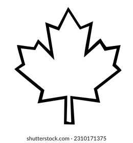 maple leaf outline simple icon vector