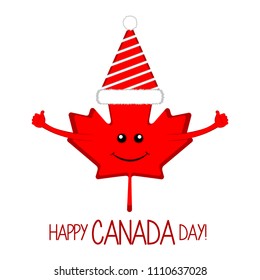 Maple leaf with a party hat. Canada day