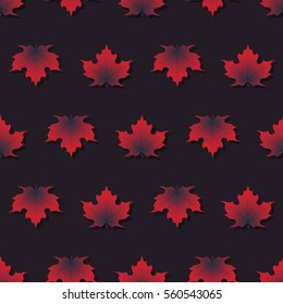 Maple leaf pattern seamless texture with isolated elements. Vector illustration, wallpaper with autumn leaves textile, wrapper for your projects.