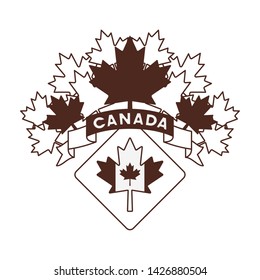 Maple leaf ribbon flag and Canada design