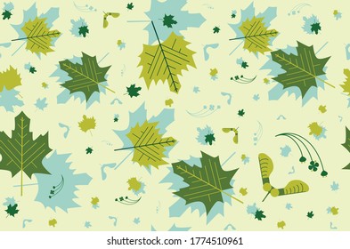 Maple leaf seamless pattern. Leaves. Defoliation