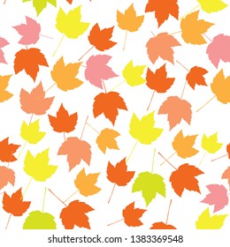maple leaf seamless pattern transparent wallpaper vector