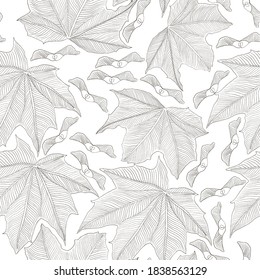 Maple leaf seamless pattern, vector illustration.