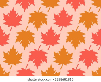 Maple Leaf Seamless Pattern Vector Illustration