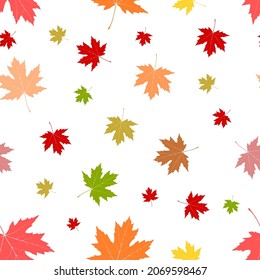 maple leaf seamless vector illustration on white background