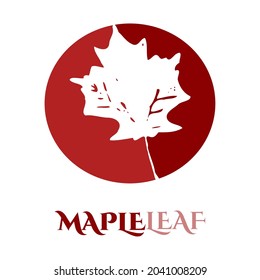 Maple leaf silhouette graphic design illustration.