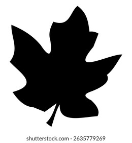 Maple leaf silhouette icon vector on white background. Modern vector illustration, symbol of autumn.
