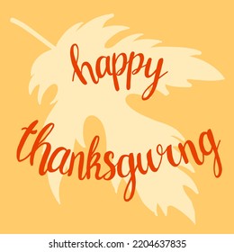 Silhouette de hojas de arce con letras. Feliz Día de Acción de Gracias en la silueta de hojas de arce. Adecuado para el diseño de tarjetas de felicitación de Acción de Gracias.