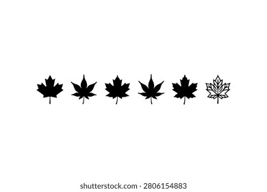 Maple Leaf Silhouette Vector Collection Set