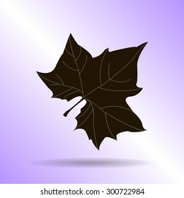 Maple Leaf Silhouette for your design. vector illustration