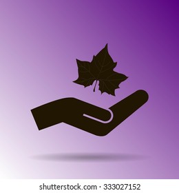 Maple Leaf Silhouette for your design. vector illustration