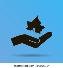 Maple Leaf Silhouette for your design. vector illustration
