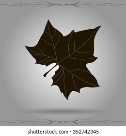 Maple Leaf Silhouette for your design. vector illustration