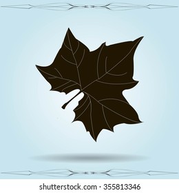 Maple Leaf Silhouette for your design. vector illustration