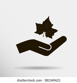 Maple Leaf Silhouette for your design. vector illustration