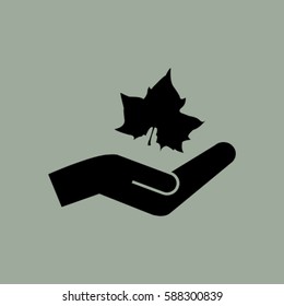 Maple Leaf Silhouette for your design. vector illustration