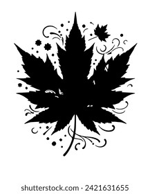 Maple leaf silhouettes, Maple leaf icon