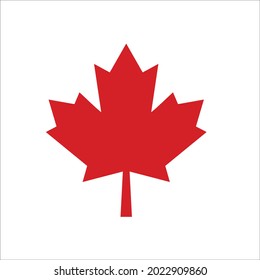 maple leaf with simple flat design.