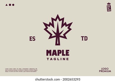 Maple leaf simple logo for brand and company