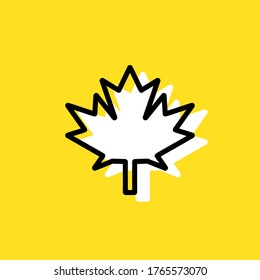 Maple leaf simple vector icon illustration