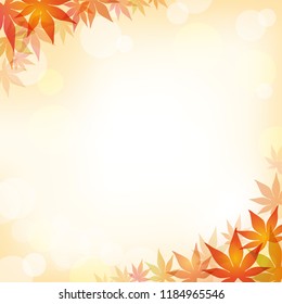 Maple leaf square frame with a text space, vector illustration.