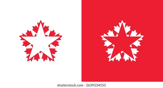 Maple Leaf Star Logo Design
