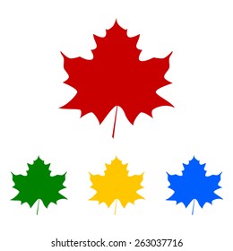 Maple Leaf - Symbol of Canada. Flat style