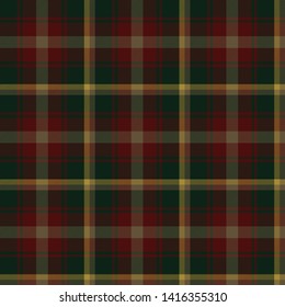 Maple Leaf Tartan Plaid. Canada National tartan pattern.