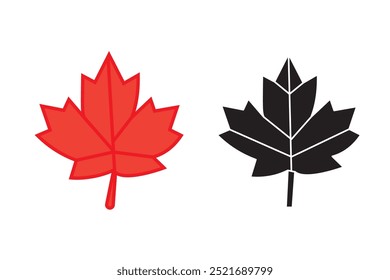 Maple leaf thin line icon. Modern vector illustration, symbol of autumn.