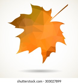 Maple leaf in triangular style with dropped shadow.