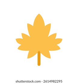 Maple Leaf Vector for Autumn and Nature Design. Iconic maple illustration, seasonal foliage concept, fall colors. Flat Icon
